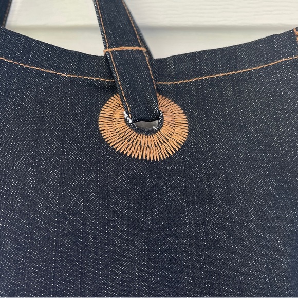 Cotton USA Dark Denim Shoulder Tote Bag NWT - Picture 7 of 13